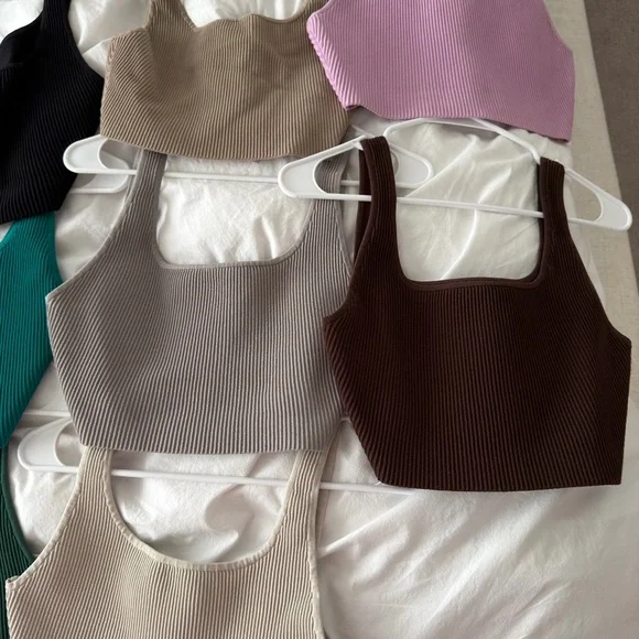 Aritzia Babaton Sculpt Knit Squareneck Cropped Tank BUNDLE - Picture 3 of 3